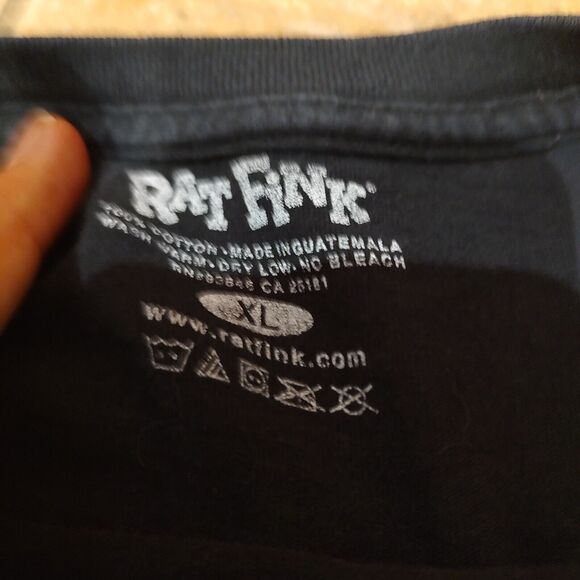 Rat Fink Power T-Shirt Ed Big Daddy Roth Graphic Print Black Men's Size XL - Picture 6 of 9